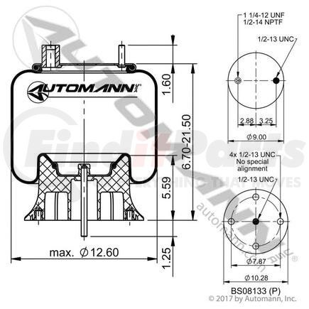 AB1DK23K-9194 by AUTOMANN - AIR SPRING ROLLING LOBE