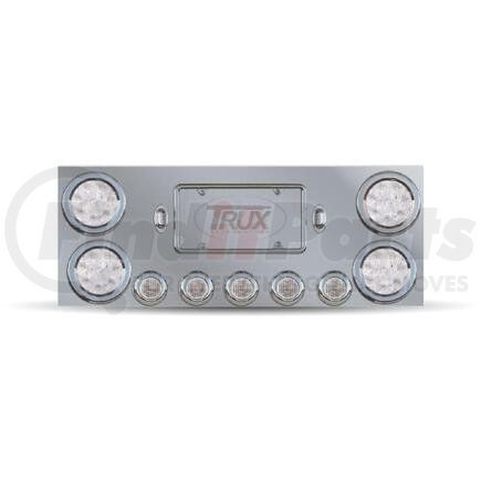 TU-9002LC by TRUX - Center Panel, Rear, Stainless Steel, with 4 x 4" & 5 x 2" Clear & 2 License LEDs