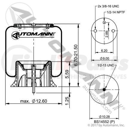 AB1DK23K-9026 by AUTOMANN - Air Spring Rolling Lobe