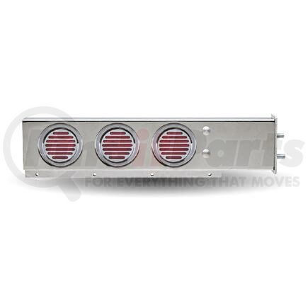 TU-9210LFCP. by TRUX - Stainless Steel Mud Flap Hanger with Flat Top & 6 x 4 Flatline Patriot LEDs & Bezels  2.5" Bolt Spacing  Material 430 Stainless Steel