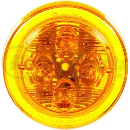 10385Y by PACCAR - Marker Light - 10 Series, Yellow, Round, Low Profile, LED, 8 Diodes, Grommet Mount, Fit N' Forget, 12V