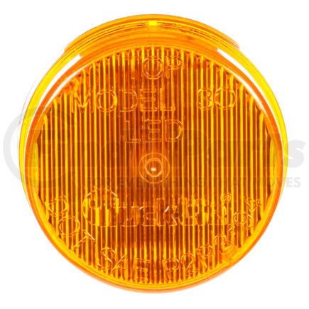 30250Y by PACCAR - Marker Light - 30 Series, Yellow, Round, LED, 2 Diode, 12V, Polycarbonate, Fit N' Forget