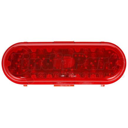 60050R by PACCAR - Brake / Tail / Turn Signal Light - 60 Series, Red, Oval, LED, 26 Diodes, Black Grommet Mount, Fit N' Forget, 12V