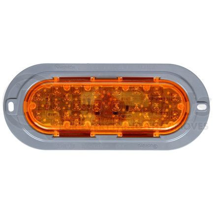 60272Y by PACCAR - Auxiliary Turn Signal Light - 60 Series, Yellow, Oval, LED, 26 Diodes, Gray Flange Mount, Fit N' Forget