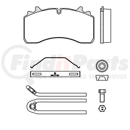 MPBD1777XT by HALDEX - Disc Brake Pad Repair Kit - Select XT, For Wabco PAN 22 Calipers, FMSI D1777