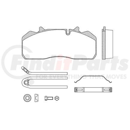 MPBD1438XT by HALDEX - Disc Brake Pad Repair Kit - Select XT, For Wabco PAN 19-1 Calipers, FMSI D1438