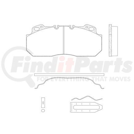 MPBD1312XT by HALDEX - Disc Brake Pad Repair Kit - Select XT, For Meritor D-LISA Calipers, FMSI D1312