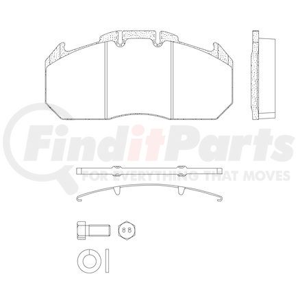 MPBD1310XT by HALDEX - Disc Brake Pad Repair Kit - Select XT, For Meritor D-ELSA 2 Calipers, FMSI D1310