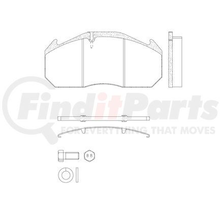 MPBD1407CV by HALDEX - Disc Brake Pad Repair Kit - CV Advanced, For Meritor D-ELSA1 Caliper, FMSI D1407