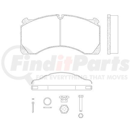 MPBD1525XT by HALDEX - Disc Brake Pad Repair Kit - Select XT, For Meritor DX195 Calipers, FMSI D1525