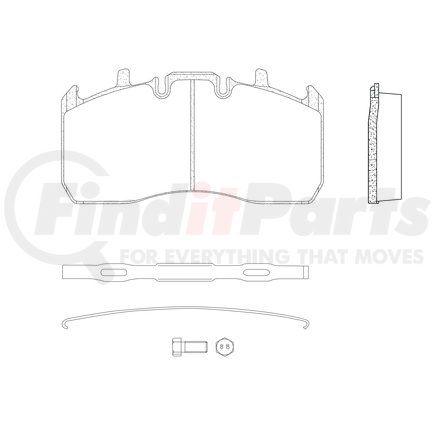 MPBD1370XT by HALDEX - Disc Brake Pad Repair Kit - Select XT, For Meritor EX225L2 Calipers, FMSI D1370