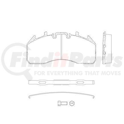 MPBD1311XT by HALDEX - Disc Brake Pad Repair Kit - Select XT, For Meritor EX225H2 Calipers, FMSI D1311