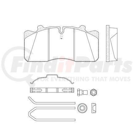 MPBD1518CV by HALDEX - Disc Brake Pad Repair Kit - CV Advanced, For Wabco PAN 17 Caliper, FMSI D1518