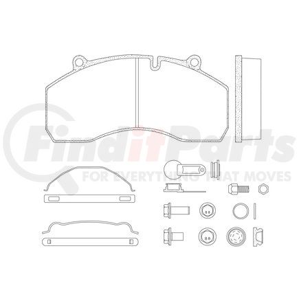 MPBD1441CV by HALDEX - Disc Brake Pad Repair Kit - CV Advanced, For Haldex DB22 Caliper, FMSI D1441