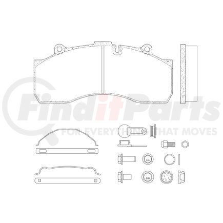 MPBD1527CV by HALDEX - Disc Brake Pad Repair Kit - CV Advanced, For Haldex DB22 Caliper, FMSI D1527