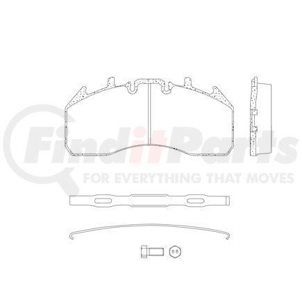 MPBD1311CV by HALDEX - Disc Brake Pad Repair Kit - CV Advanced, For Meritor EX225H2 Calipers, FMSI D1311