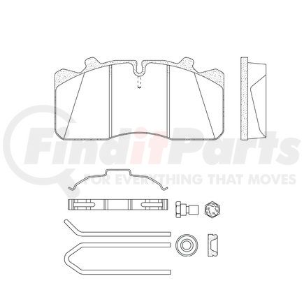 MPBD1518XT by HALDEX - Disc Brake Pad Repair Kit - Select XT, For Wabco PAN 17 Calipers, FMSI D1518