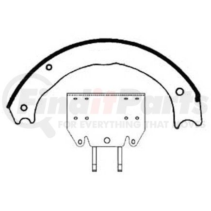GG4719ESG by HALDEX - Drum Brake Shoe Kit - Remanufactured, Front, Relined, 2 Brake Shoes, with Hardware, FMSI 4719, for Eaton "ES" Applications