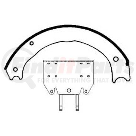 GG4719ESR by HALDEX - Drum Brake Shoe and Lining Assembly - Front, without Hardware, for use with Eaton "ES"