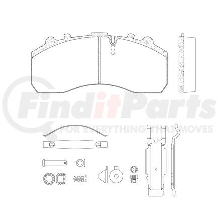 MPBD1203XT by HALDEX - Disc Brake Pad Repair Kit - Select XT, For Knorr SB7/SN7 Calipers, FMSI D1203