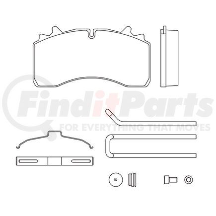 MPBDH1777HD by HALDEX - Disc Brake Pad Repair Kit - HD Pro, For Hendrickson MAXX22T, FMSI D1777