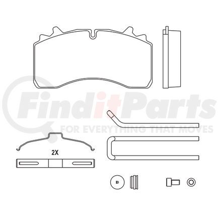 MPBDH1777CV by HALDEX - Disc Brake Pad Repair Kit - CV Advanced, For Hendrickson MAXX22T, FMSI D1777