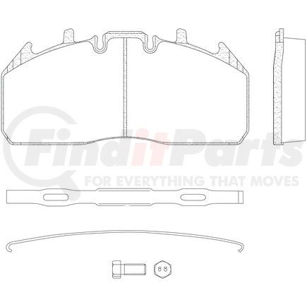 MPBD1323XT by HALDEX - Disc Brake Pad Repair Kit - Select XT, For Meritor EX225H3 Calipers, FMSI D1323