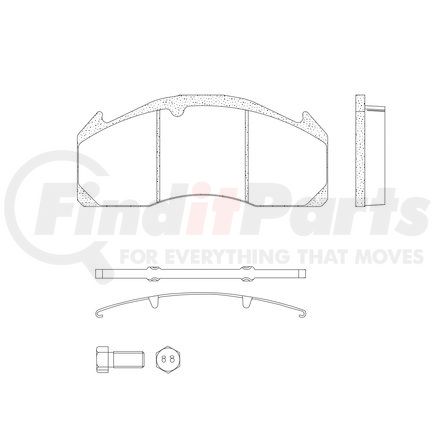 MPBD1560XT by HALDEX - Disc Brake Pad Repair Kit - Select XT, For Meritor D-DUCO Calipers, FMSI D1560