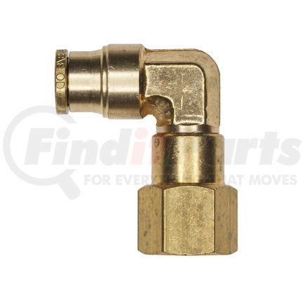 APB70S4X2 by HALDEX - Midland Push-to-Connect (PTC) Fitting - Brass, Swivel Elbow Type, Female Connector, 1/4 in. Tubing ID