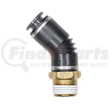 APC54S4X2 by HALDEX - Air Brake Air Line Connector Fitting - Male 45° Elbow, Swivel, 1/4 Tube, 1/8-27 Pipe Thread