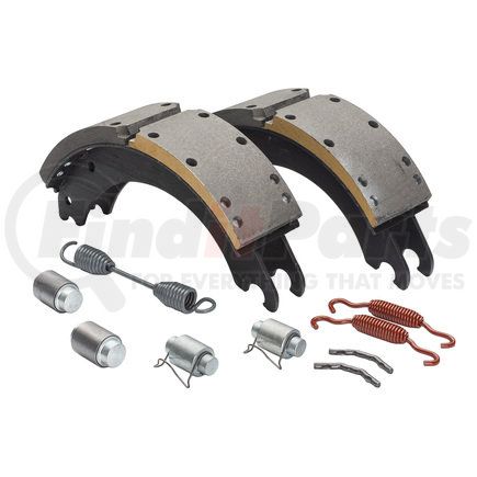 GC4702QG by HALDEX - Drum Brake Shoe Kit - Remanufactured, Front, Relined, 2 Brake Shoes, with Hardware, FMSI 4702, for Meritor "Q" Plus Applications