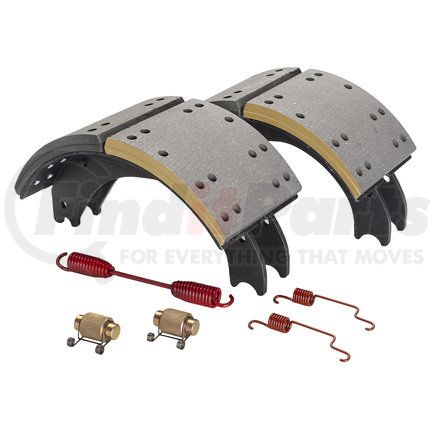 GC4709ES2G by HALDEX - Drum Brake Shoe Kit - Remanufactured, Rear, Relined, 2 Brake Shoes, with Hardware, FMSI 4709, for Eaton "ESII" Applications