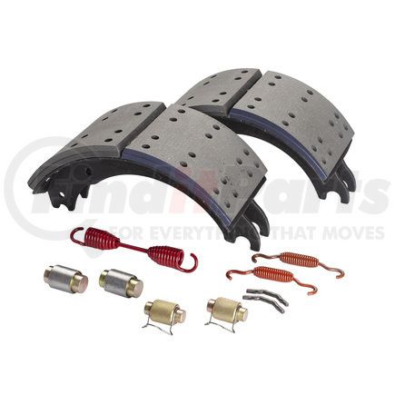 GF4515X3G by HALDEX - Drum Brake Shoe Kit - Remanufactured, Rear, Relined, 2 Brake Shoes, with Hardware, FMSI 4515, for Fruehauf "XEM3" Applications