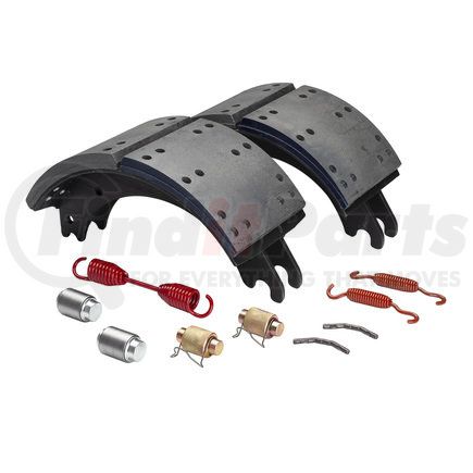 GF4707QG by HALDEX - Drum Brake Shoe Kit - Remanufactured, Rear, Relined, 2 Brake Shoes, with Hardware, FMSI 4707, for use with Meritor "Q" Plus