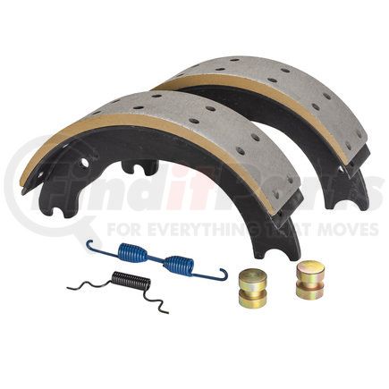 GG1443EG by HALDEX - Drum Brake Shoe Kit - Remanufactured, Front, Relined, 2 Brake Shoes, with Hardware, FMSI 1443, for Eaton "ES" Applications