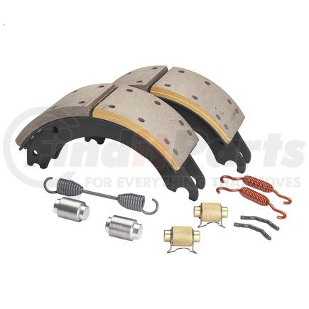 GG4703QG by HALDEX - Drum Brake Shoe Kit - Remanufactured, Front, Relined, 2 Brake Shoes, with Hardware, FMSI 4703, for Meritor "Q" Plus Applications