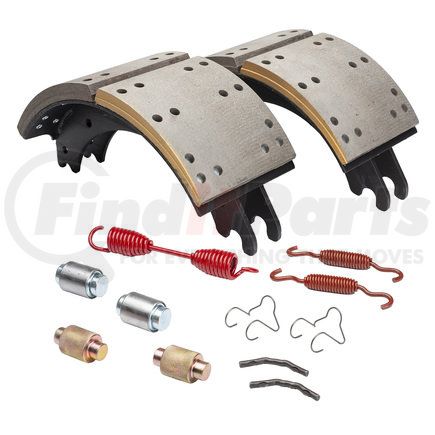 GG4707QG by HALDEX - Drum Brake Shoe Kit - Remanufactured, Rear, Relined, 2 Brake Shoes, with Hardware, FMSI 4707, for use with Meritor "Q" Plus