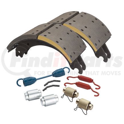 GG4718QG by HALDEX - Drum Brake Shoe Kit - Remanufactured, Rear, Relined, 2 Brake Shoes, with Hardware, FMSI 4718, for Meritor "Q" Plus Applications