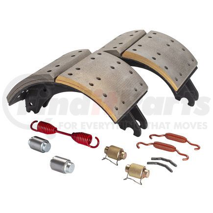 GG4711QG by HALDEX - Drum Brake Shoe Kit - Remanufactured, Rear, Relined, 2 Brake Shoes, with Hardware, FMSI 4711, for use with Meritor "Q" Plus