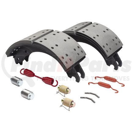 GN4515QG by HALDEX - Drum Brake Shoe Kit - Remanufactured, Rear, Relined, 2 Brake Shoes, with Hardware, FMSI 4515, for use with Meritor "Q" Current Design