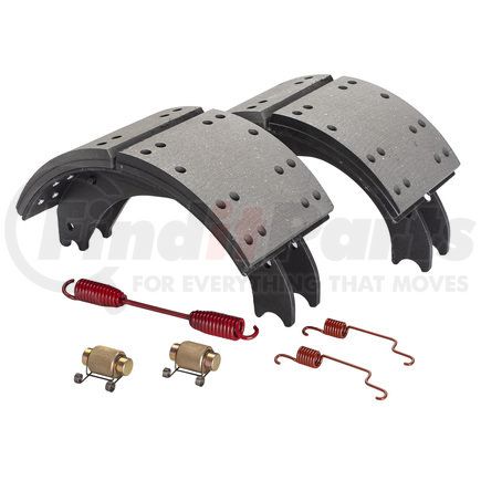 GN4709ES2G by HALDEX - Drum Brake Shoe Kit - Remanufactured, Rear, Relined, 2 Brake Shoes, with Hardware, FMSI 4709, for use with Eaton "ESII"