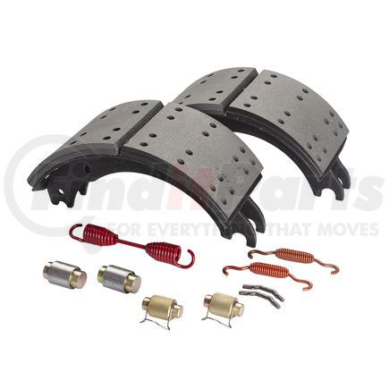 GN4515X3G by HALDEX - Drum Brake Shoe Kit - Remanufactured, Rear, Relined, 2 Brake Shoes, with Hardware, FMSI 4515, for Fruehauf "XEM3" Applications