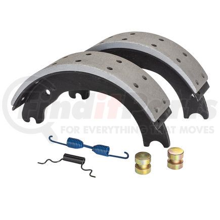 GR1443EG by HALDEX - Drum Brake Shoe Kit - Remanufactured, Front, Relined, 2 Brake Shoes, with Hardware, FMSI 1443, for use with Eaton "ES"