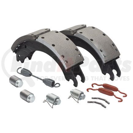 GR4702QG by HALDEX - Drum Brake Shoe Kit - Remanufactured, Front, Relined, 2 Brake Shoes, with Hardware, FMSI 4702, for use with Meritor "Q" Plus