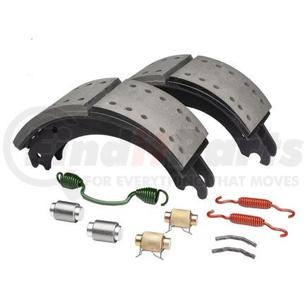 GR4715QG by HALDEX - Drum Brake Shoe Kit - Remanufactured, Front, Relined, 2 Brake Shoes, with Hardware, FMSI 4715, for Meritor "Q" Plus Applications