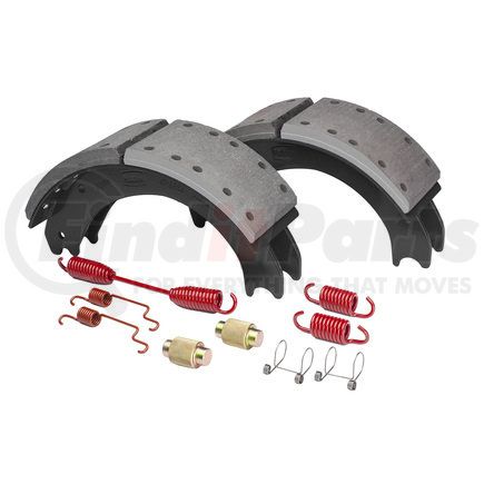 GR4719ES2G by HALDEX - Drum Brake Shoe Kit - Remanufactured, Front, Relined, 2 Brake Shoes, with Hardware, FMSI 4719, for use with Eaton "ESII"