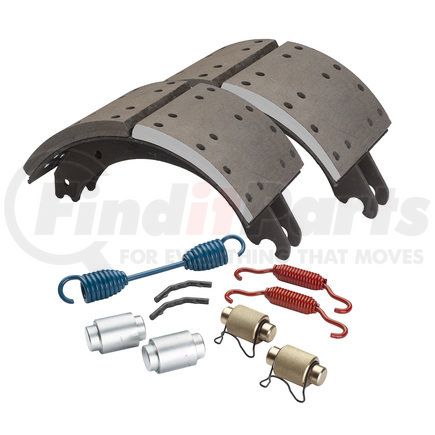 GR4718QG by HALDEX - Drum Brake Shoe Kit - Remanufactured, Rear, Relined, 2 Brake Shoes, with Hardware, FMSI 4718, for Meritor "Q" Plus Applications