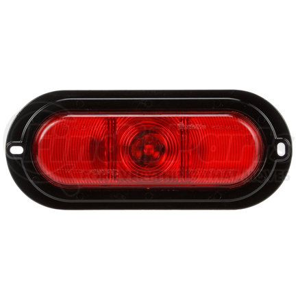 66256R by PACCAR - Brake / Tail / Turn Signal Light - Super 66, Red, Oval, LED, 1 Diode, Black Flange Mount, Fit N' Forget, 12V