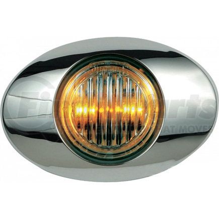 00212236P by PACCAR - Marker Light - Yellow, Clear Lens, Oval, LED, 2 Diodes, 0.180 Male Bullet, Surface Mount