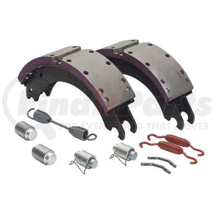 GD4702QG by HALDEX - Drum Brake Shoe Kit - Remanufactured, Rear, Relined, 2 Brake Shoes, with Hardware, FMSI 4702, for Meritor "Q" Plus Applications